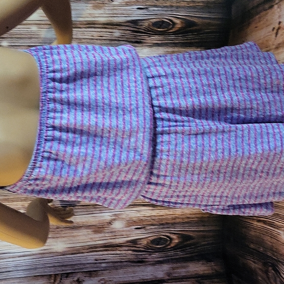 Express Women's Purple Striped Strapless Knit Romper Size M - Picture 11 of 13